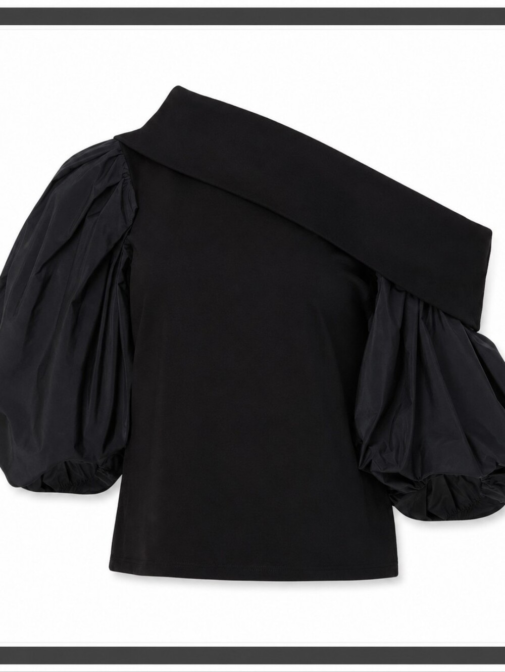 Tanya Taylor Georgia Top Black One Shoulder Puff Sleeve Blouse XS